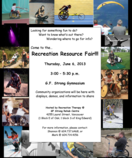 Recreation Resource Fair 2013